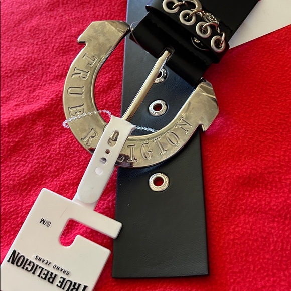 True Religion Black Buckle Belt with Silver Accents main image 16